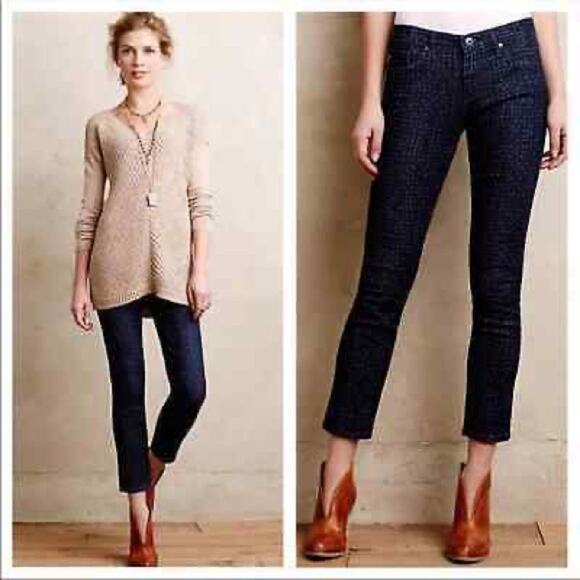 AG Polka Dotted STEVIE Ankle Jeans Slim Straight Size 27 - Picture 2 of 9